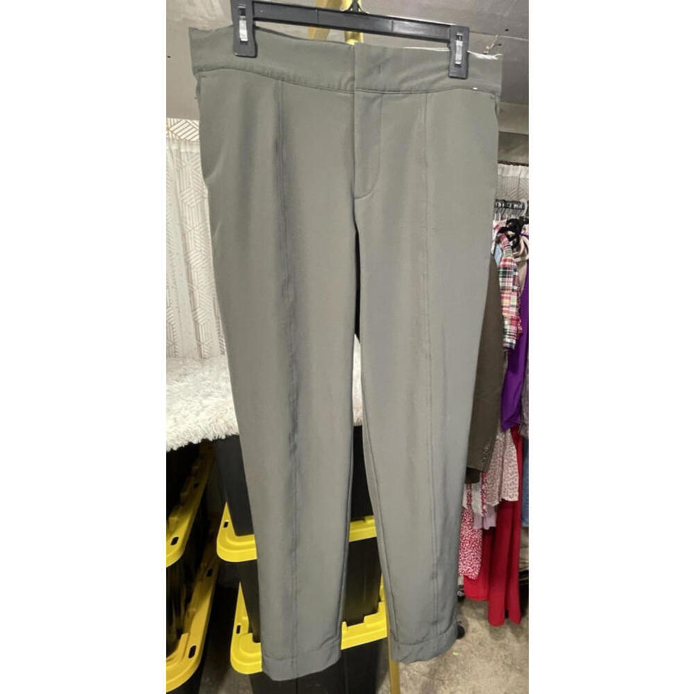 Mondetta Women's Sustainable Tailored High Rise Travel Pants - Olive Green Sz 8